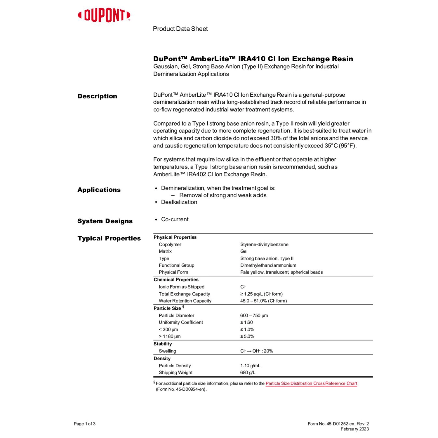 AMBERLITE IRA410 CI - 7 ft 3 DRUM