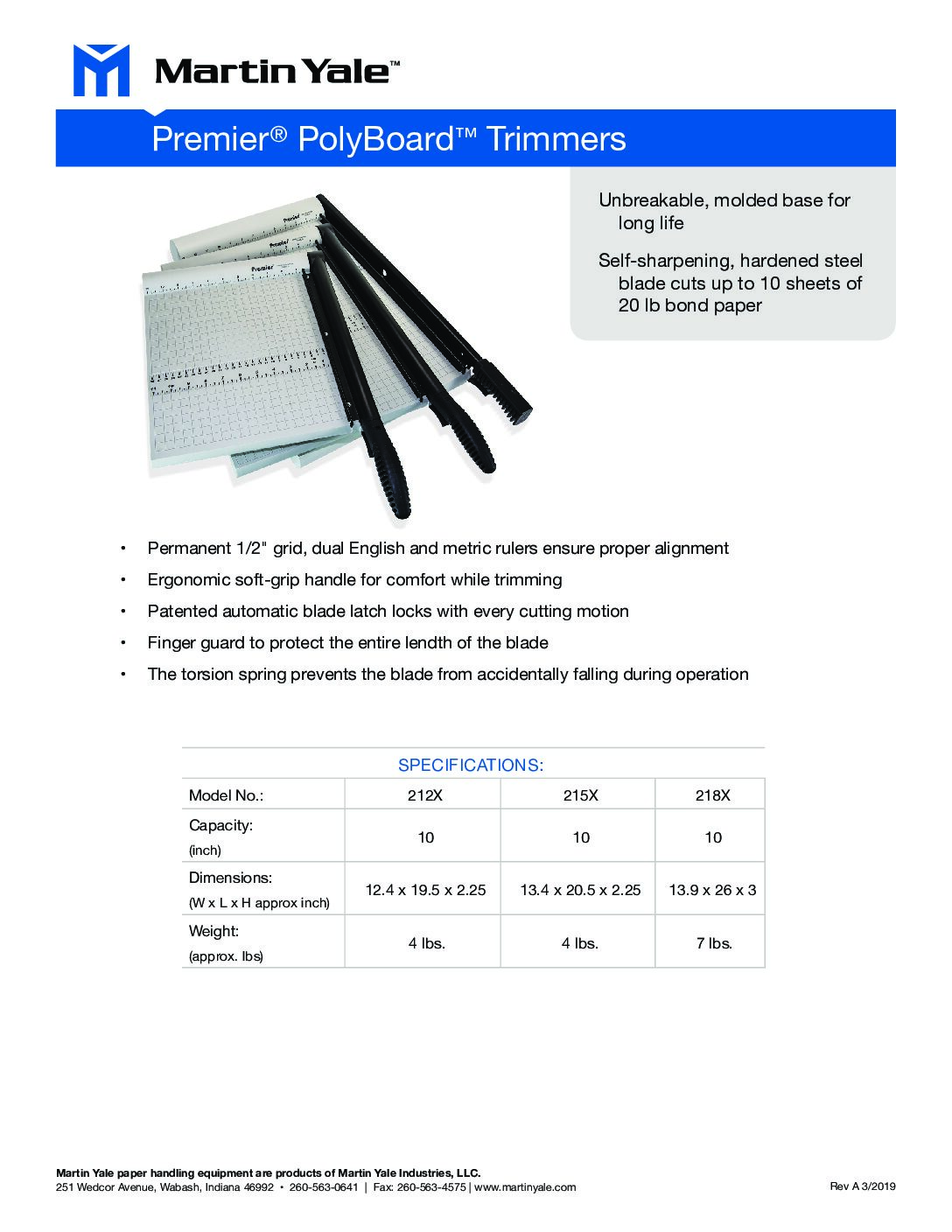 Martin Yale - PolyBoard™ Paper Trimmers P215X