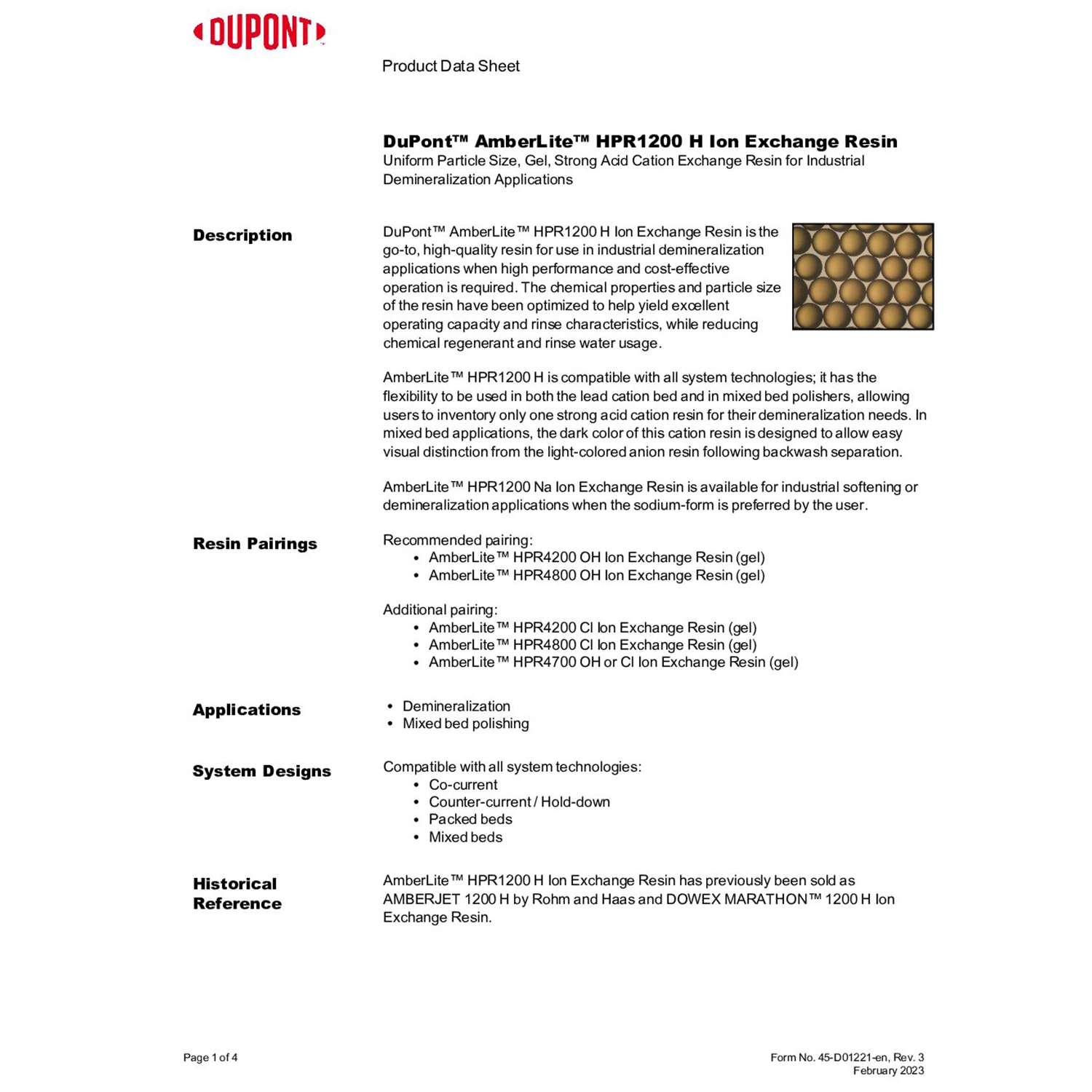 AMBERLITE HPR1200 H -5 FT 3 DRUM