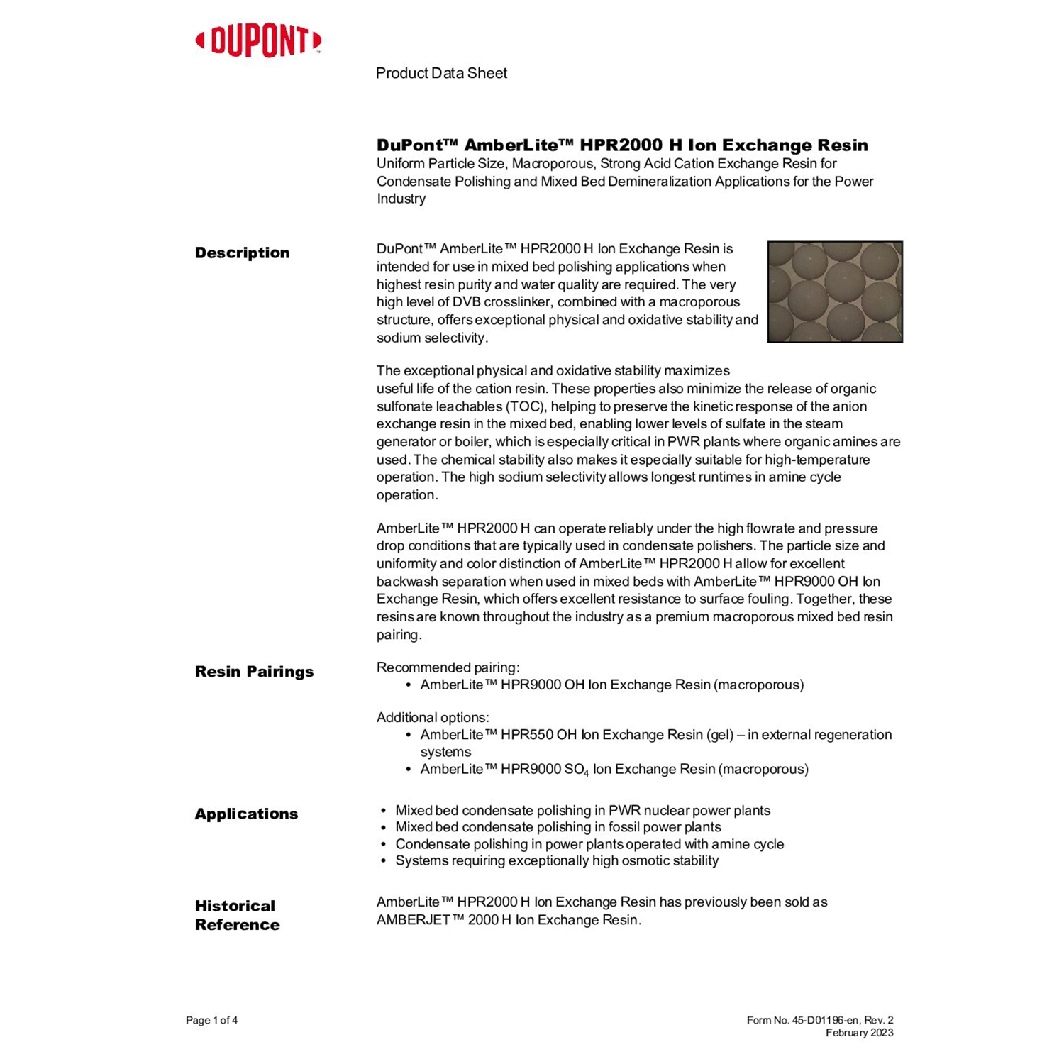 AMBERLITE HPR200 H - 200L DRUM