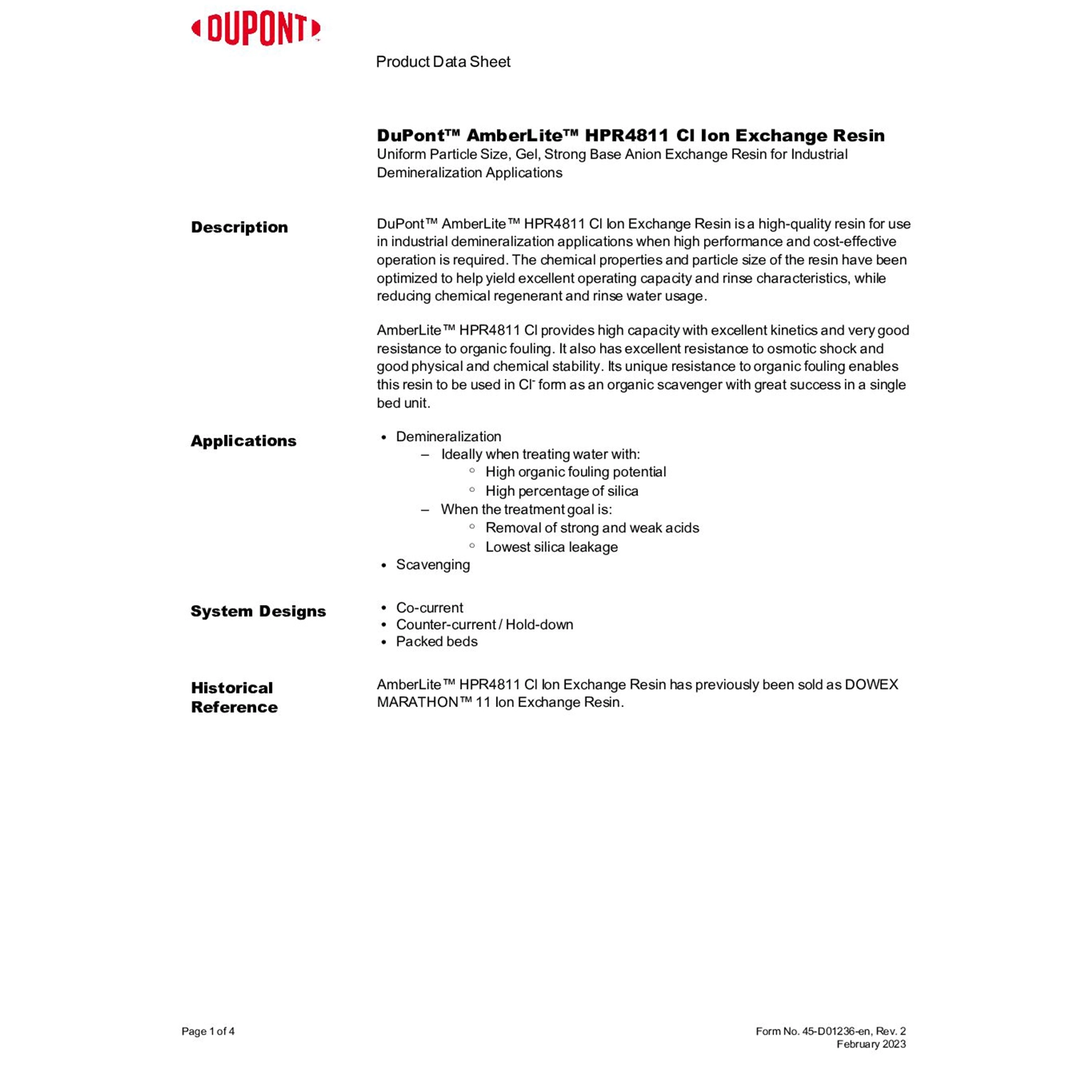 AMBERLITE HPR4811 CI - 5 ft 3 DRUM